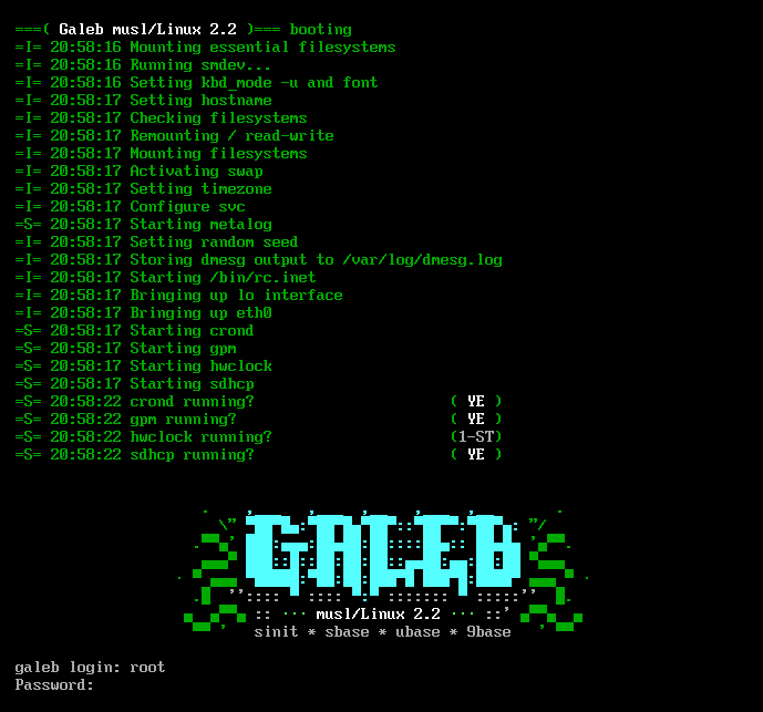 Galeb 2.2 booting